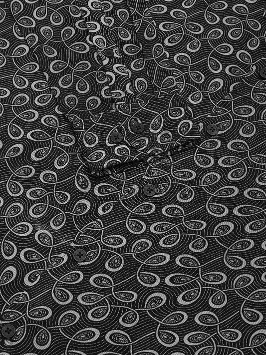 Black Twisted Motifs Printed Shirt