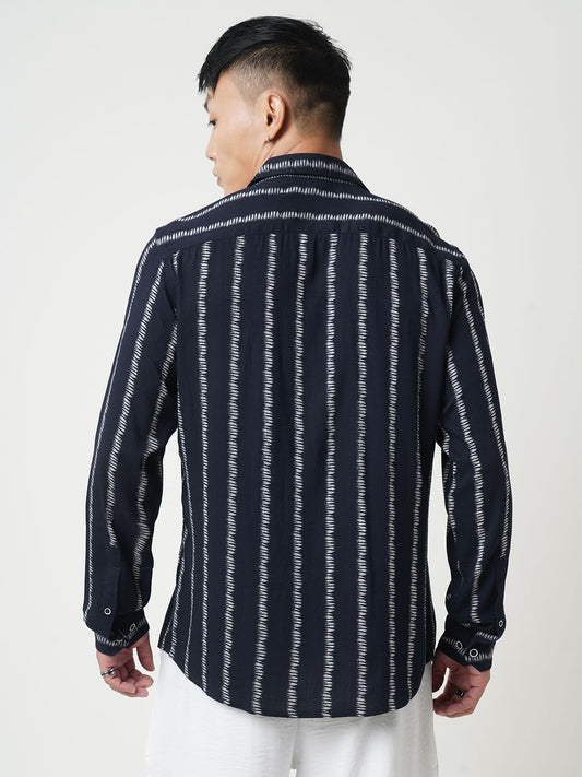 Classic Navy & White Printed Shirt