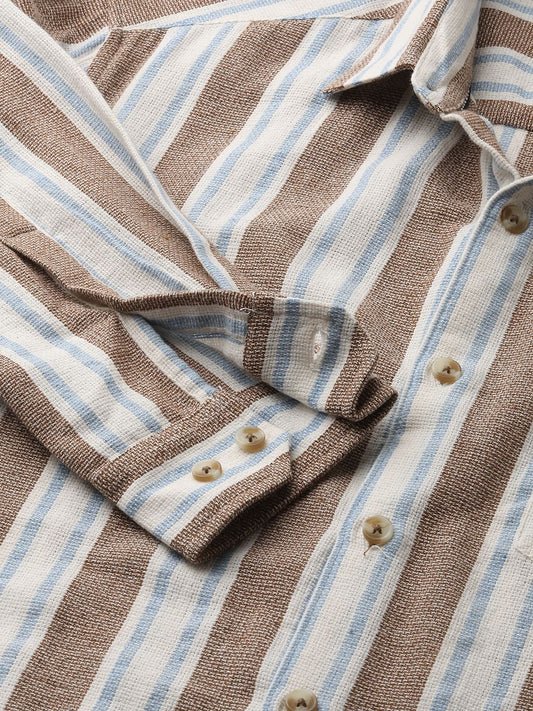 Glitzy Brown Striped Shirt