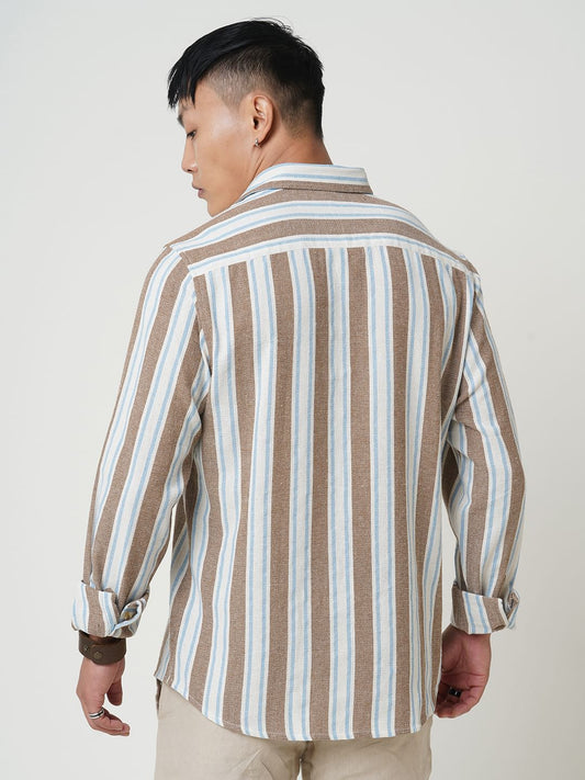Glitzy Brown Striped Shirt
