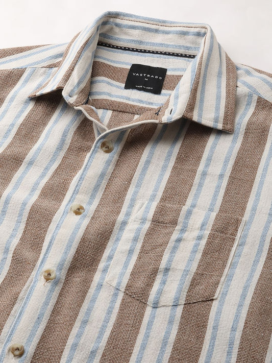 Glitzy Brown Striped Shirt