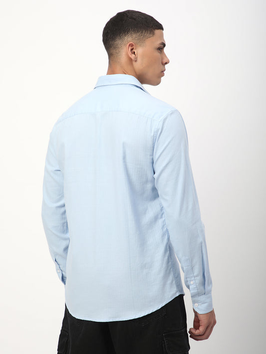 Herringbone Baby Blue Shirt