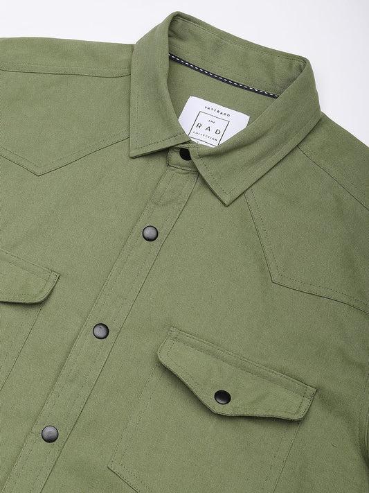 Vintage Green Double Pocket Overshirt