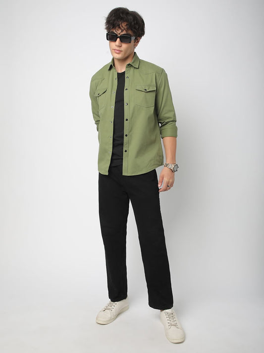 Vintage Green Double Pocket Overshirt
