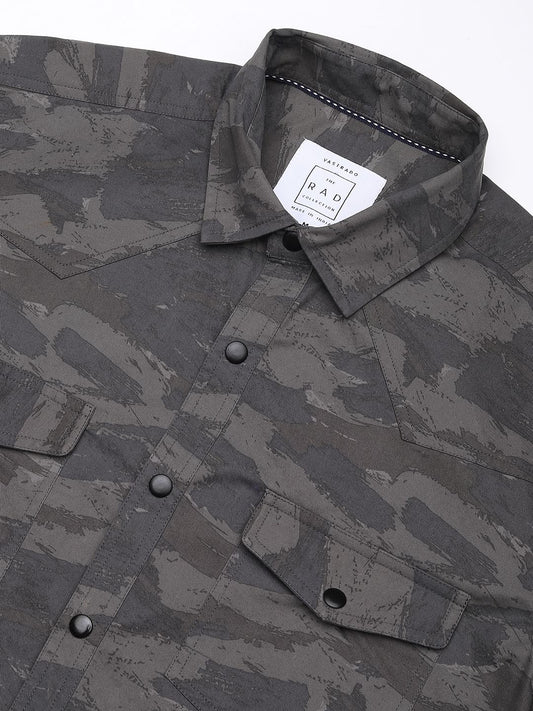 Camouflage Grey Double Pocket Overshirt