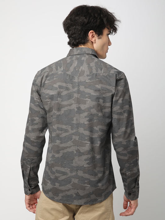 Camouflage Grey Double Pocket Overshirt