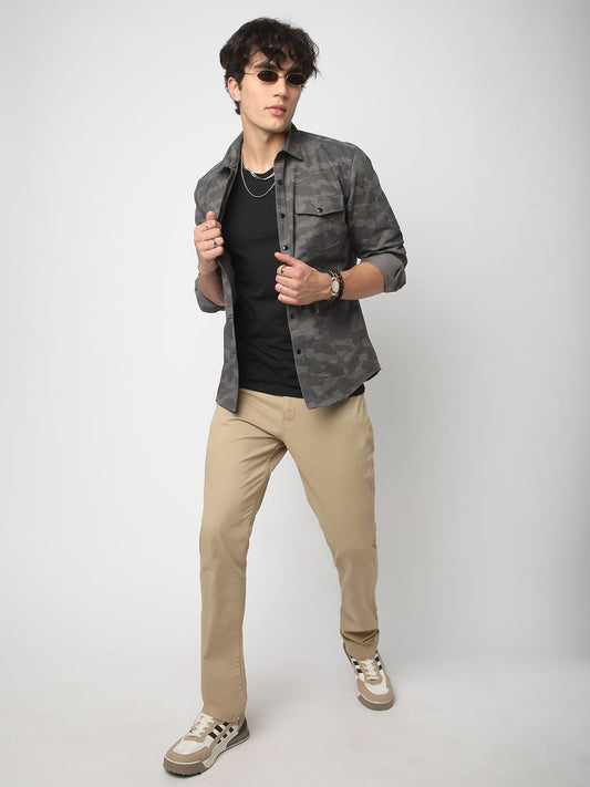 Camouflage Grey Double Pocket Overshirt
