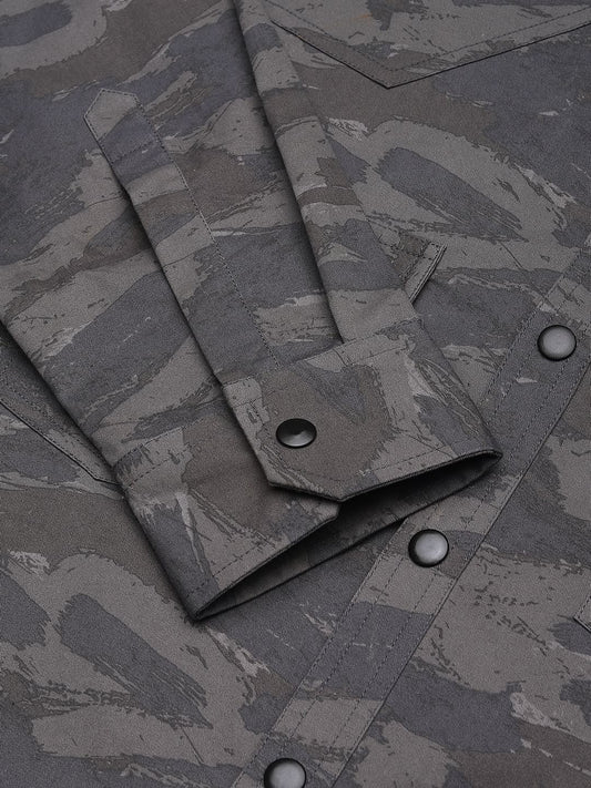 Camouflage Grey Double Pocket Overshirt