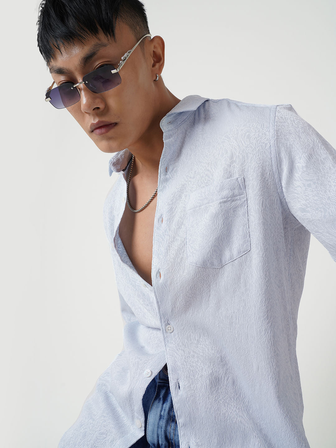 Columbia Blue Jacquard Shirt