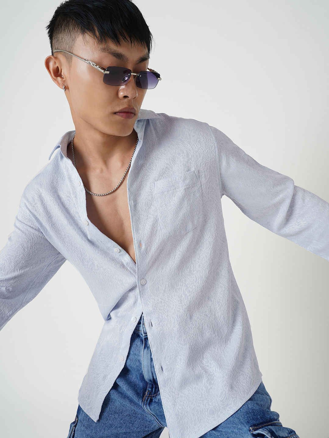 Columbia Blue Jacquard Shirt