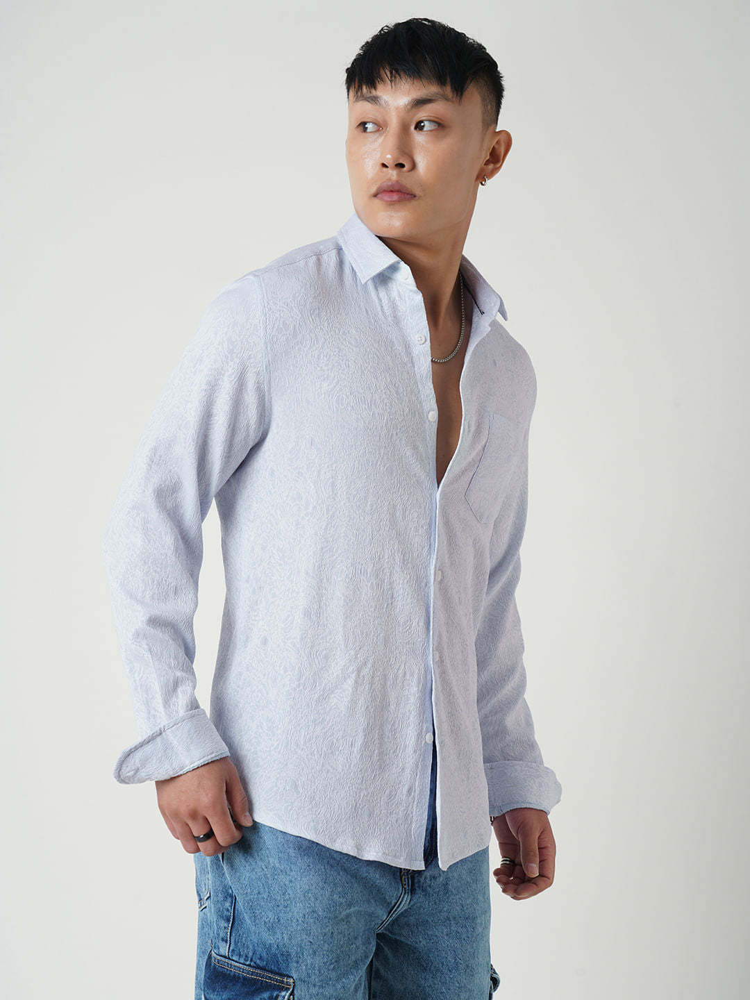 Columbia Blue Jacquard Shirt