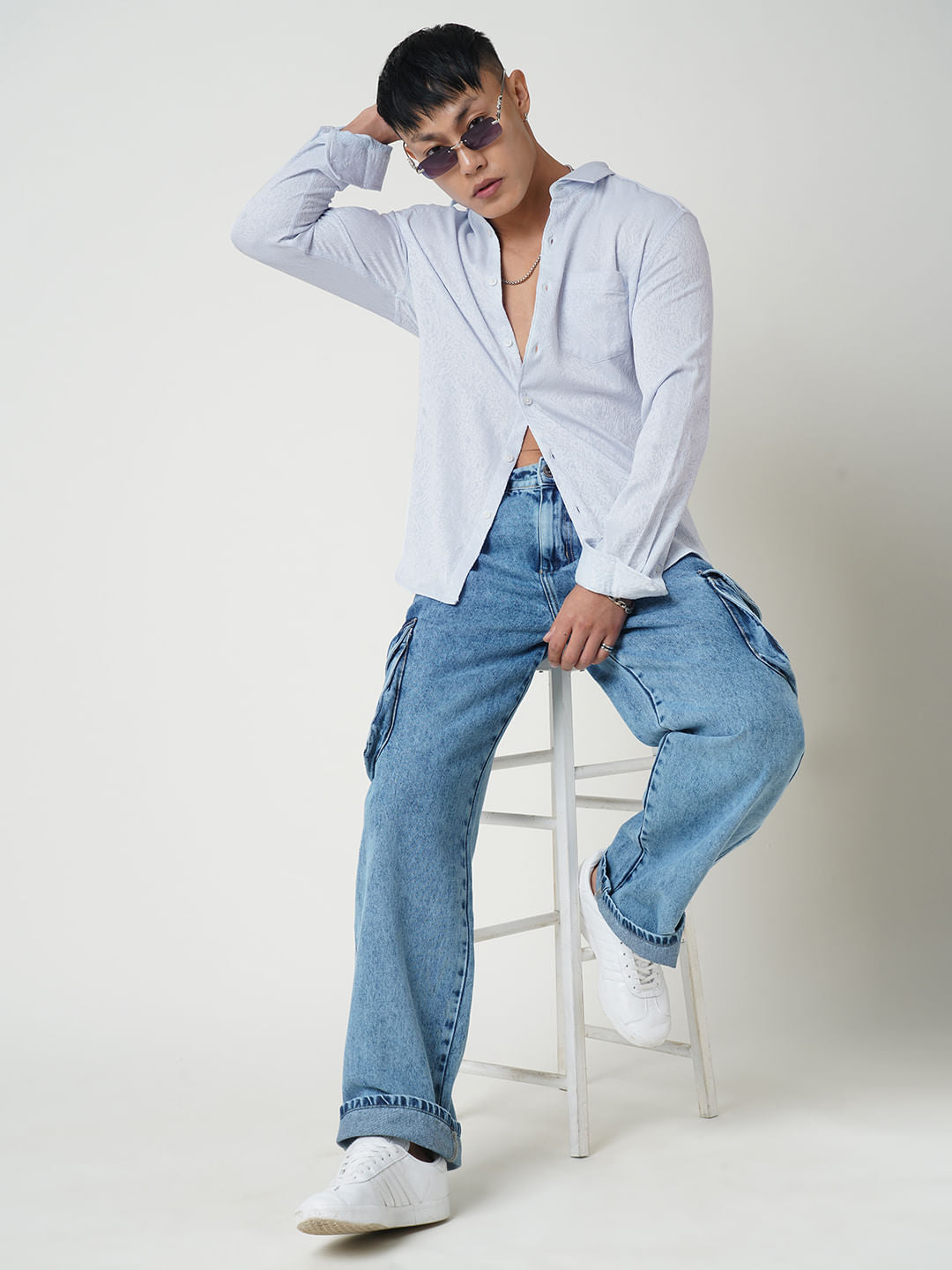 Columbia Blue Jacquard Shirt