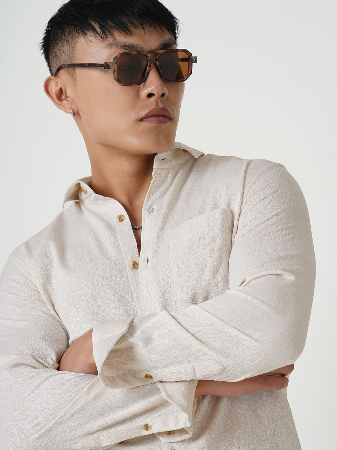 Cream Jacquard Shirt