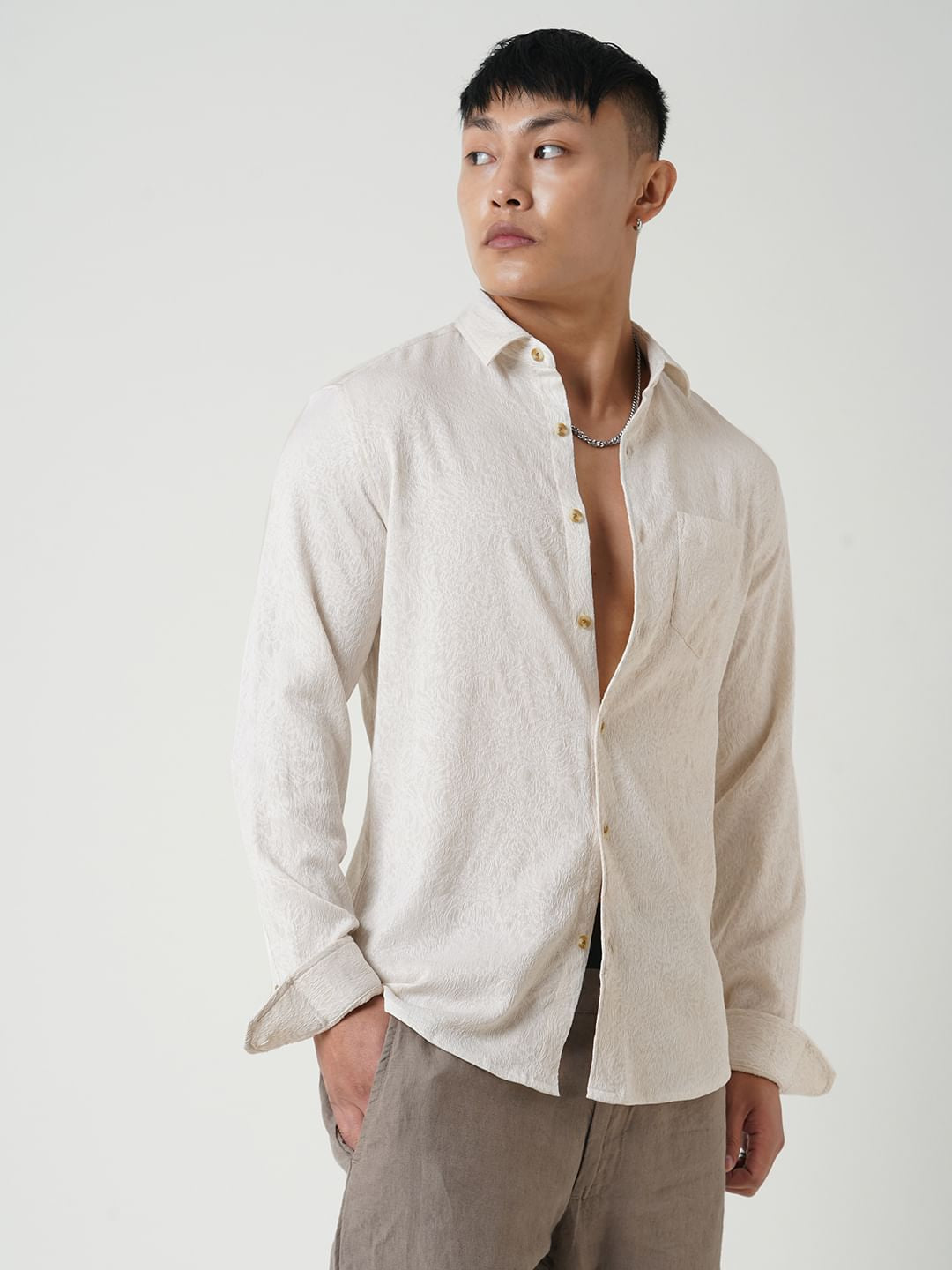 Cream Jacquard Shirt