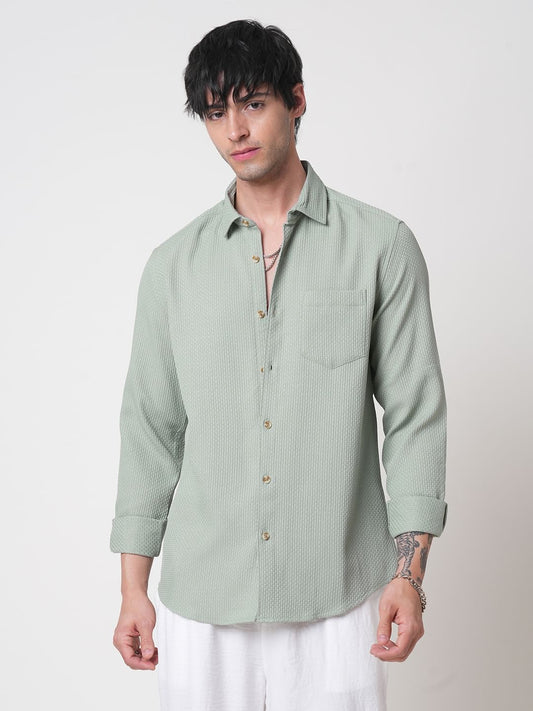 Moss Green Textured Shirt
