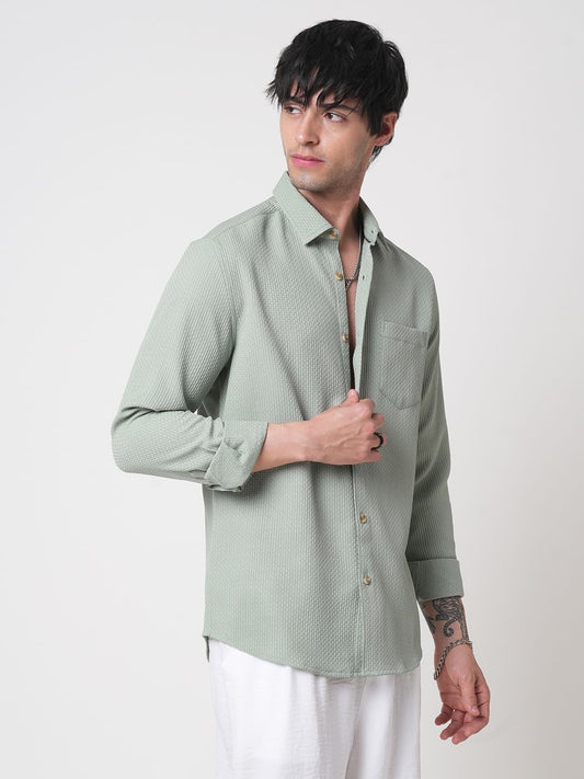 Moss Green Textured Shirt