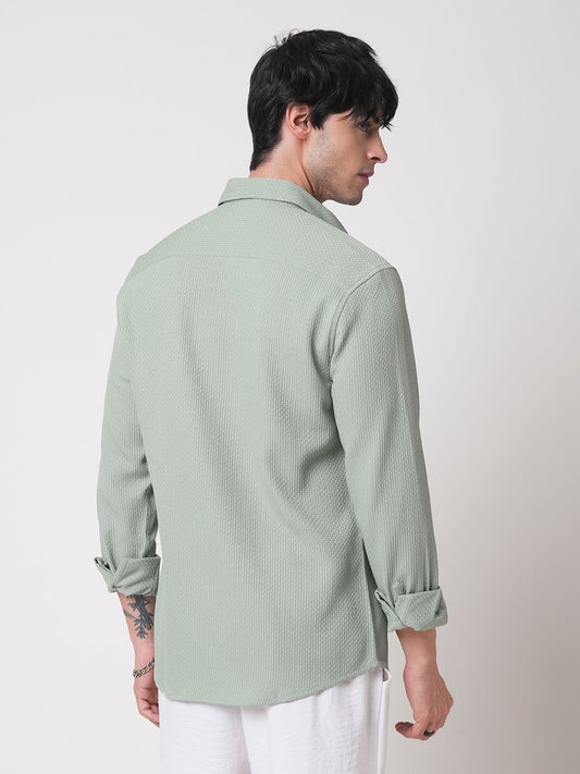Moss Green Textured Shirt