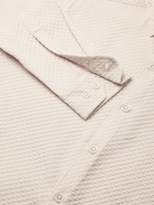 Cream Tiny Diamond Textured Shirt