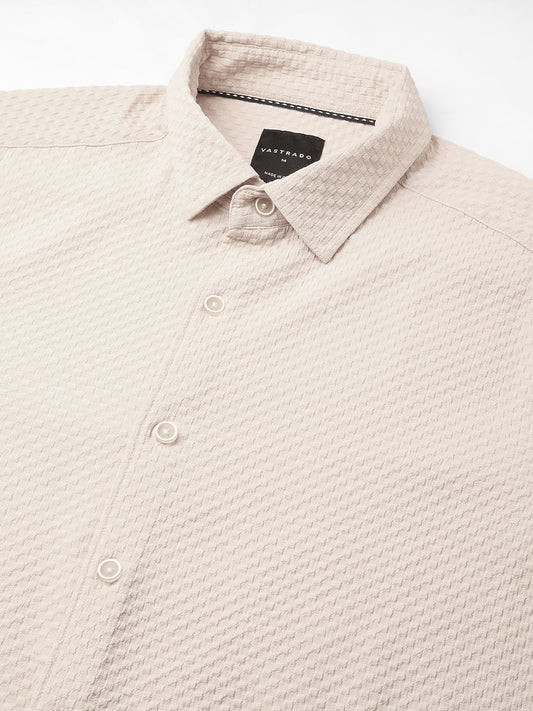 Cream Tiny Diamond Textured Shirt