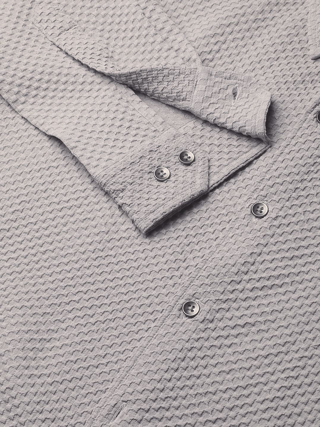 Cloud Grey Tiny Diamond Textured Shirt