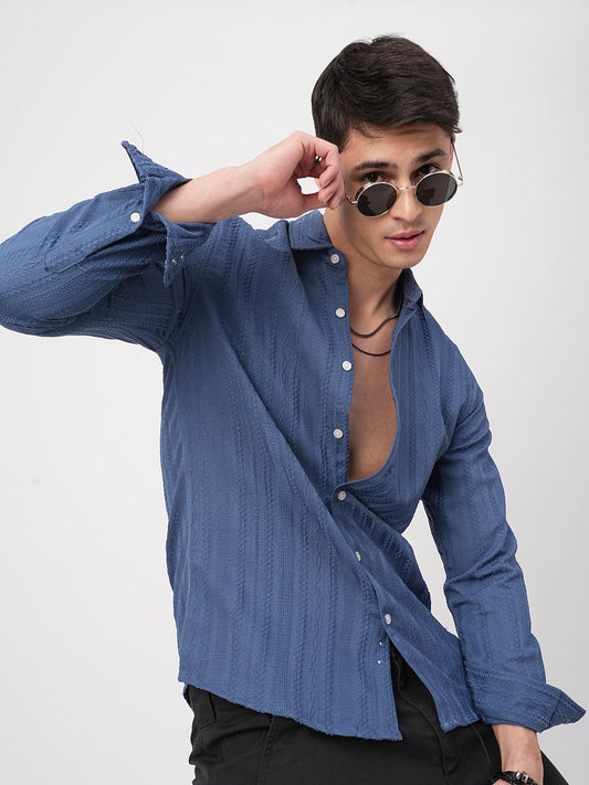 Yale Blue Jacquard Shirt