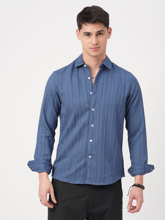 Yale Blue Jacquard Shirt