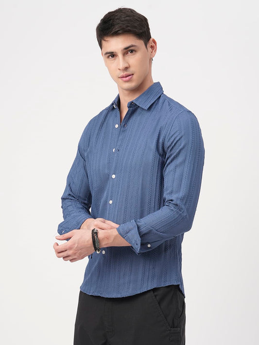 Yale Blue Jacquard Shirt