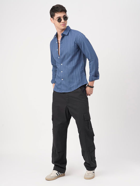 Yale Blue Jacquard Shirt