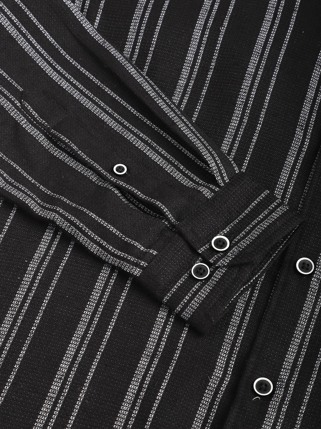 Black Vertical Chalk Striped Shirt