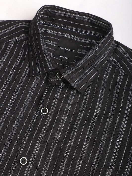 Monochrome Vertical Chalk Striped Shirt