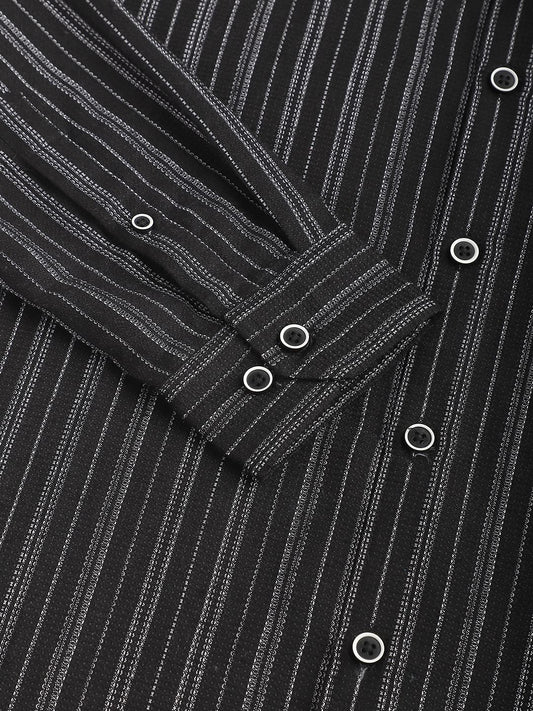 Monochrome Vertical Chalk Striped Shirt