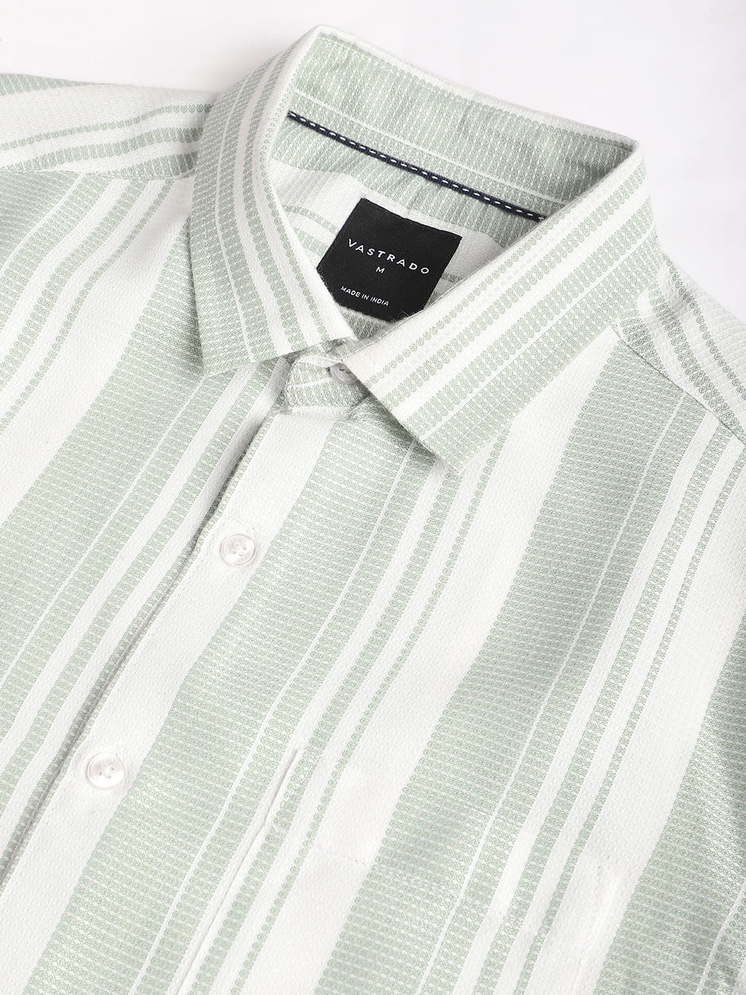 Mint Green Waffle Striped Shirt