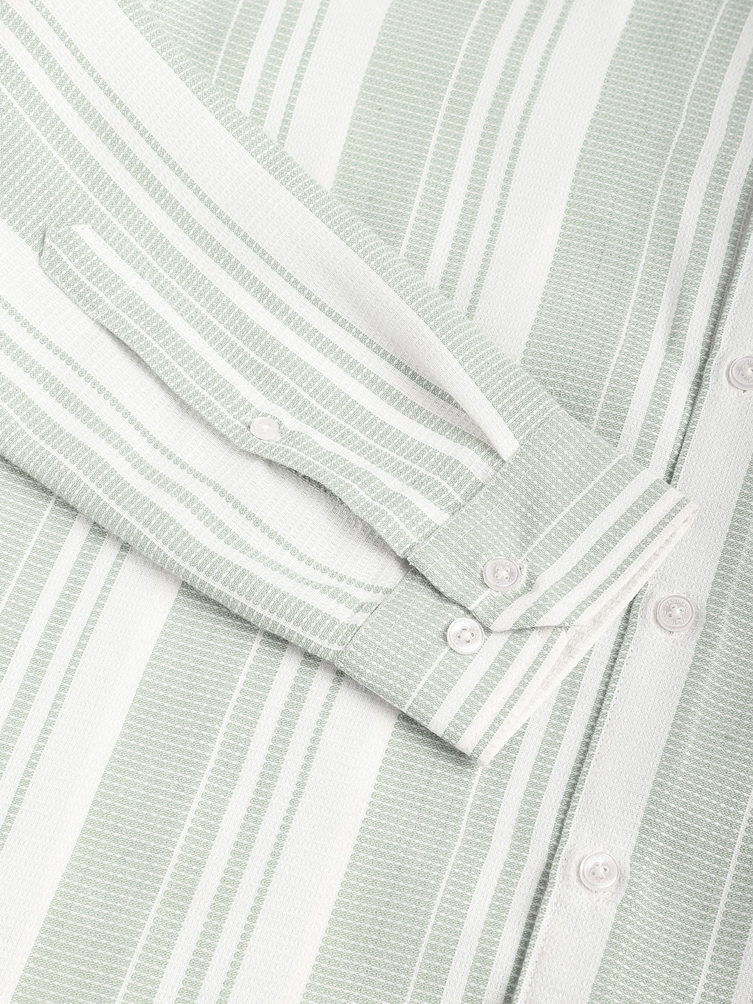 Mint Green Waffle Striped Shirt