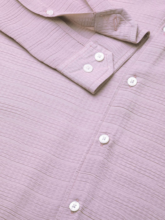 Lilac Textured Chiffon Shirt