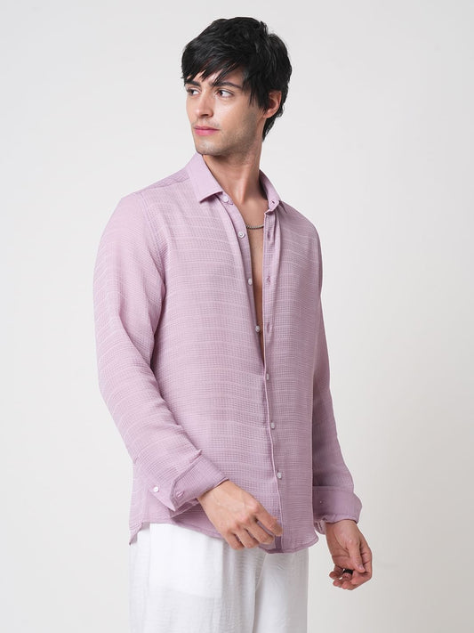 Lilac Textured Chiffon Shirt