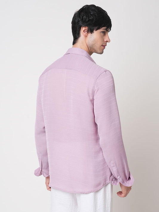 Lilac Textured Chiffon Shirt