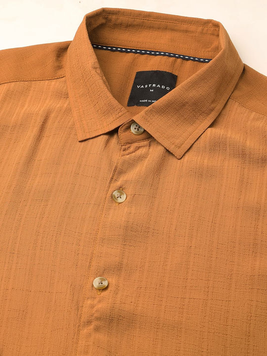 Tangerine Textured Chiffon Shirt