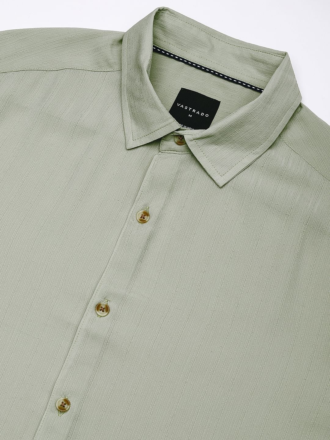 Tea Green Line Striped Chiffon Shirt