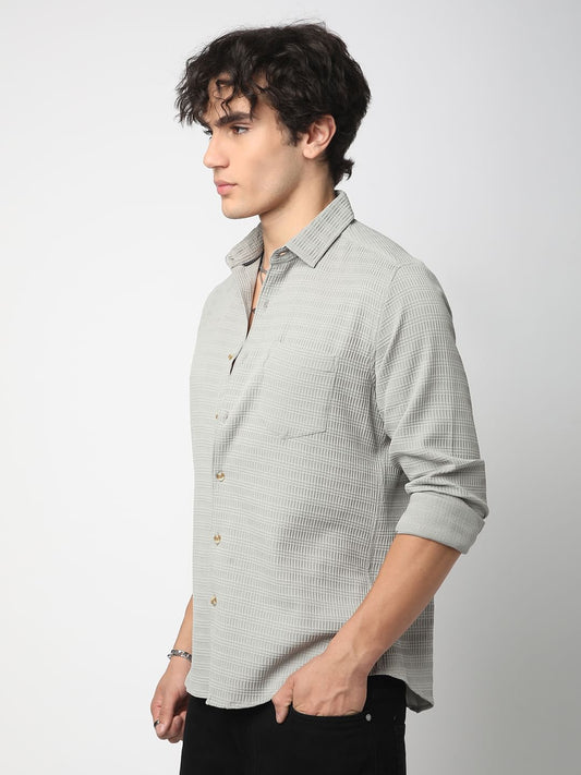 Refined Grey Mine Quad Textured Shirt