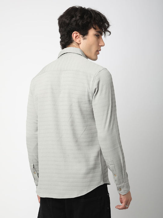 Refined Grey Mine Quad Textured Shirt