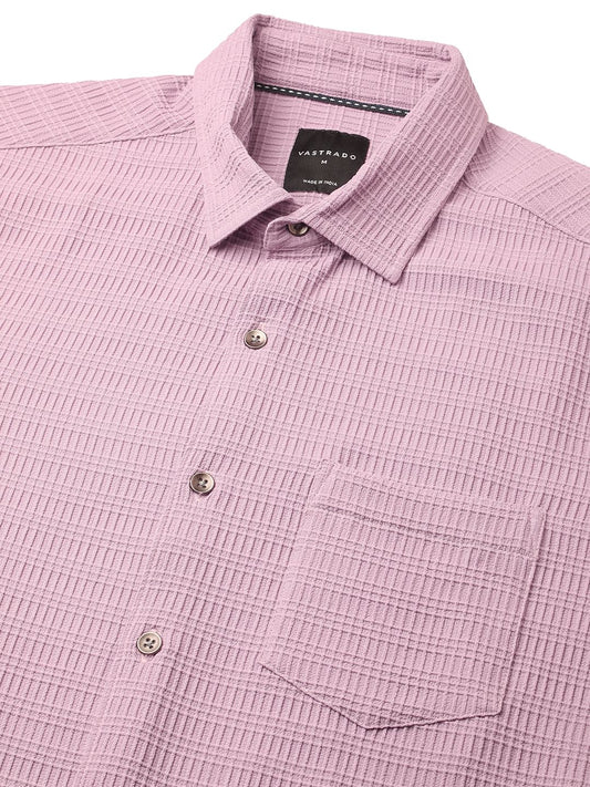 Pastel Pink Tiny Box Textured Shirt