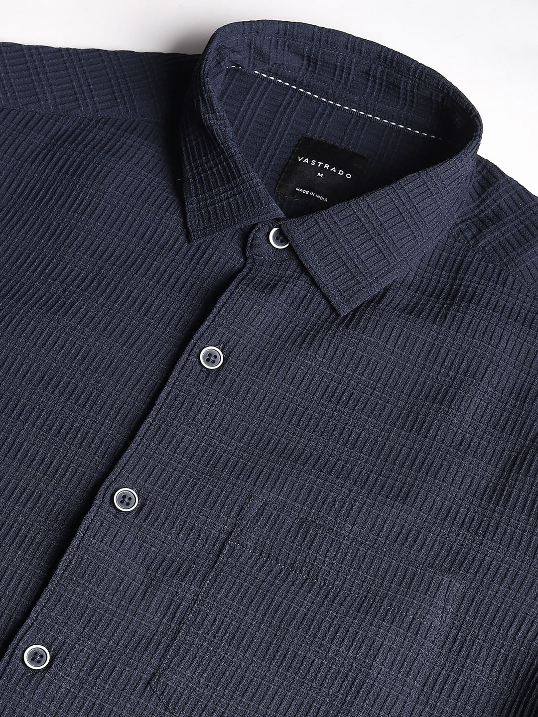 Refined Navy Mini Quad Textured Shirt