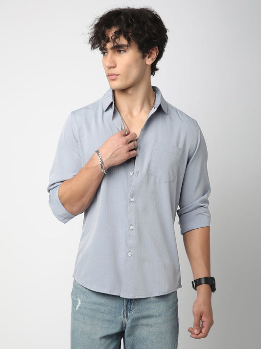 Minimalist Grey Dobby Shirt