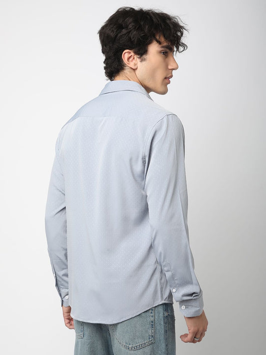 Minimalist Grey Dobby Shirt