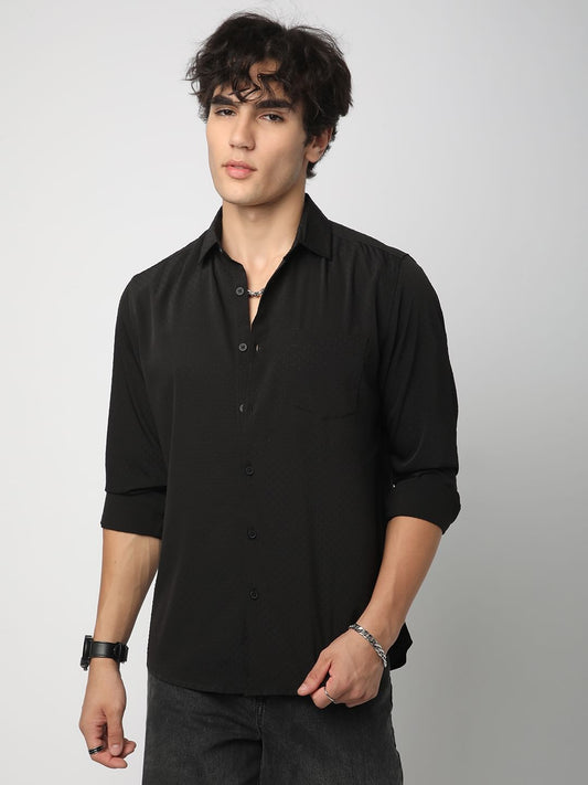 Minimalist Black Dobby Shirt