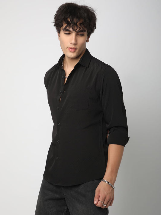 Minimalist Black Dobby Shirt