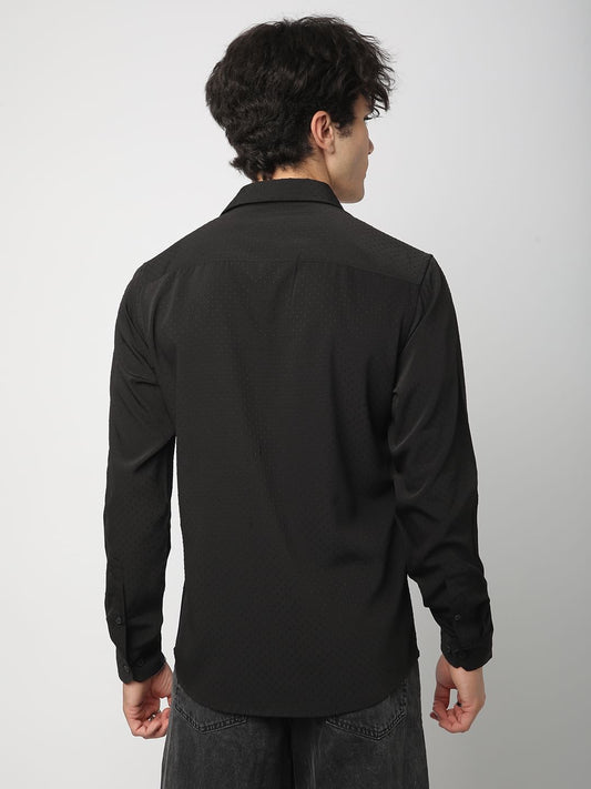 Minimalist Black Dobby Shirt