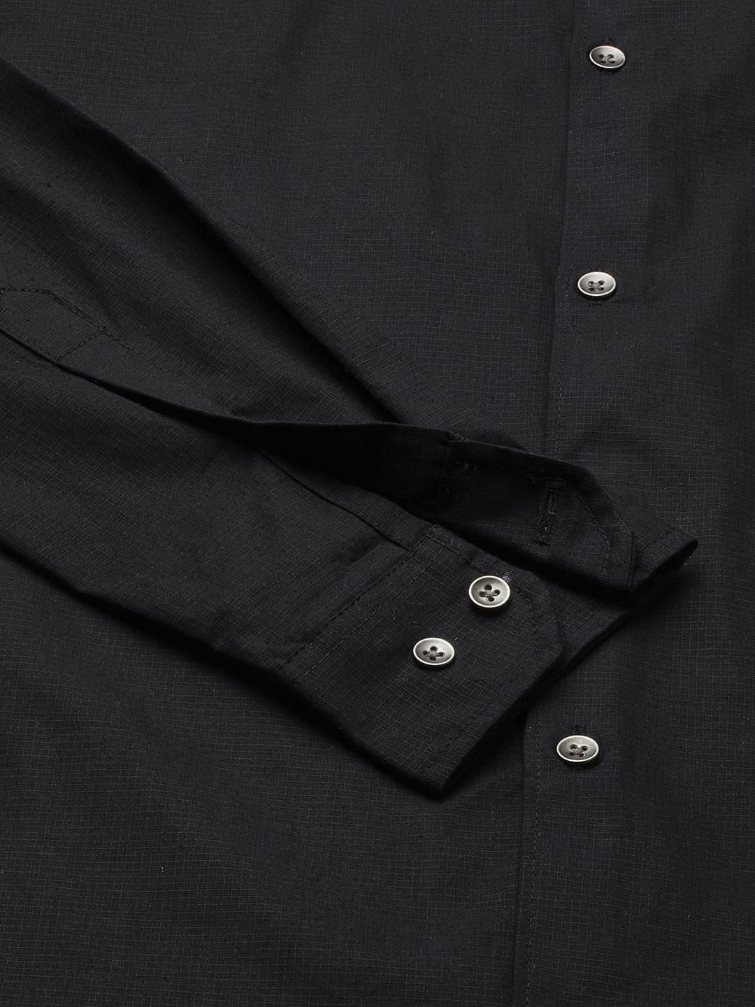 Black Elegant Ribstop Overshirt