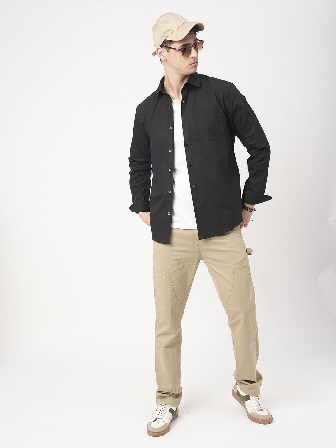 Black Elegant Ribstop Overshirt