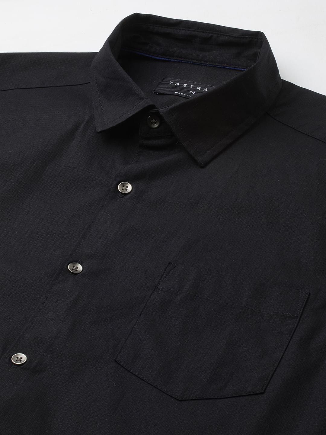 Black Elegant Ribstop Overshirt